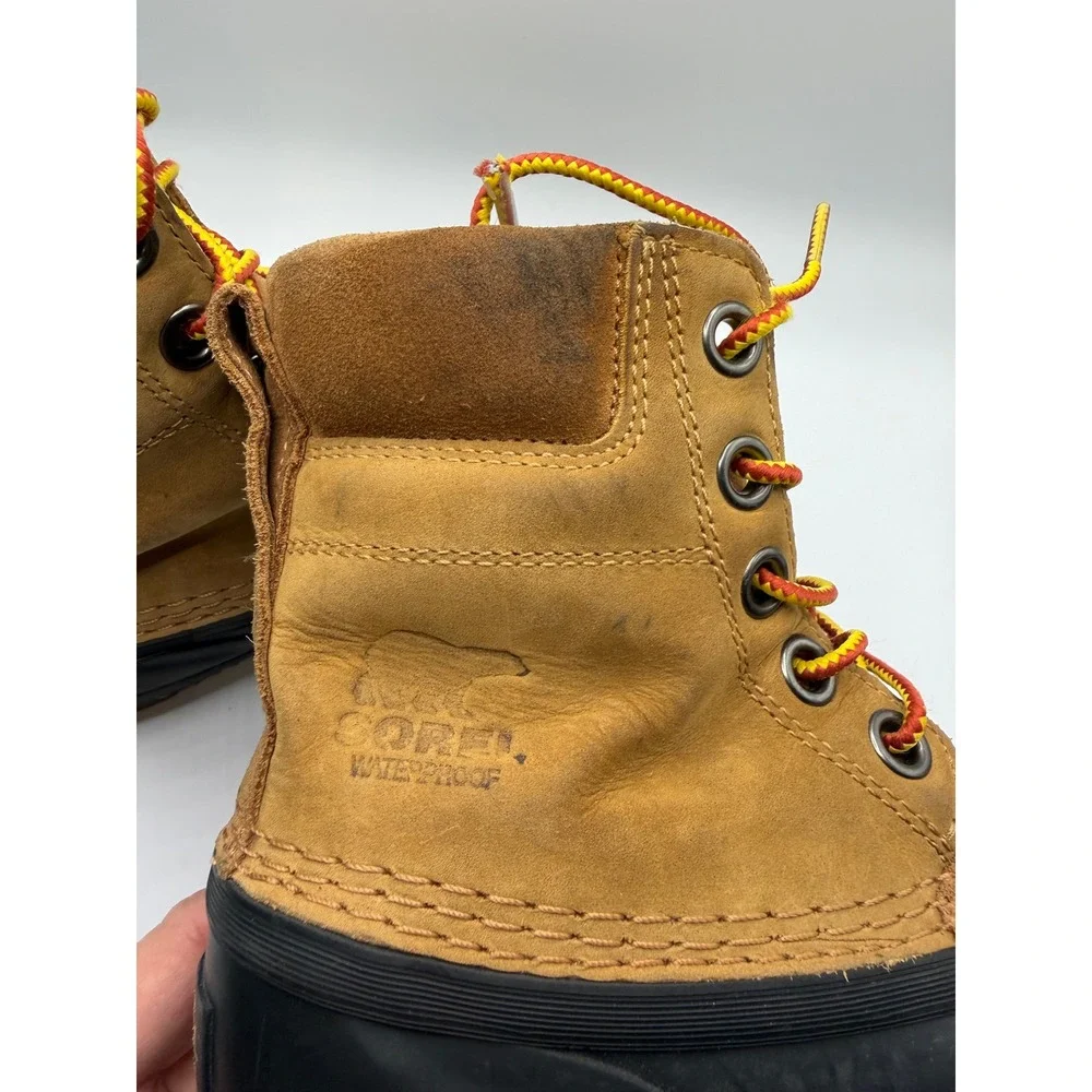 Sorel Cheyanne II Snow Boots Kids Size 1 Brown Good Waterproof Leather Duck Boot